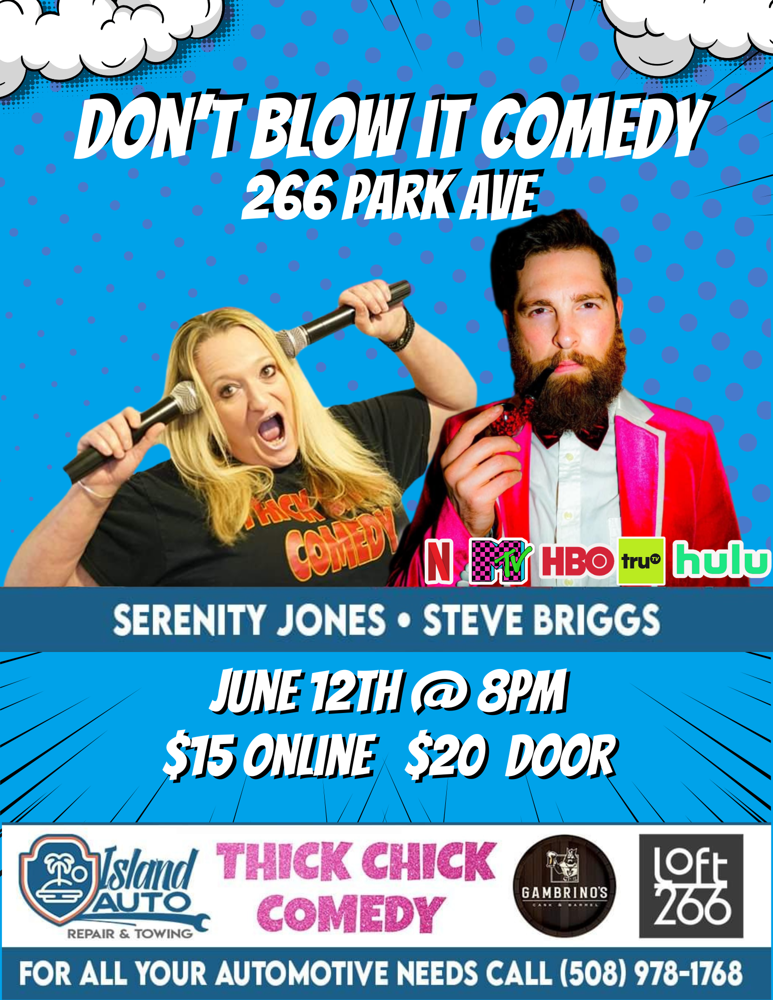 Blue & Yellow Comic Illustrative Super Sale Flyer